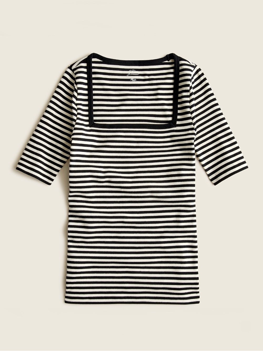 J. Crew Perfect Fit Elbow Sleeve Squareneck T-shirt Stripe